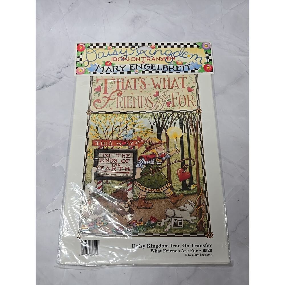 Daisy Kingdom Mary Engelbreit Iron On Transfer What Friends are For Girl Dog